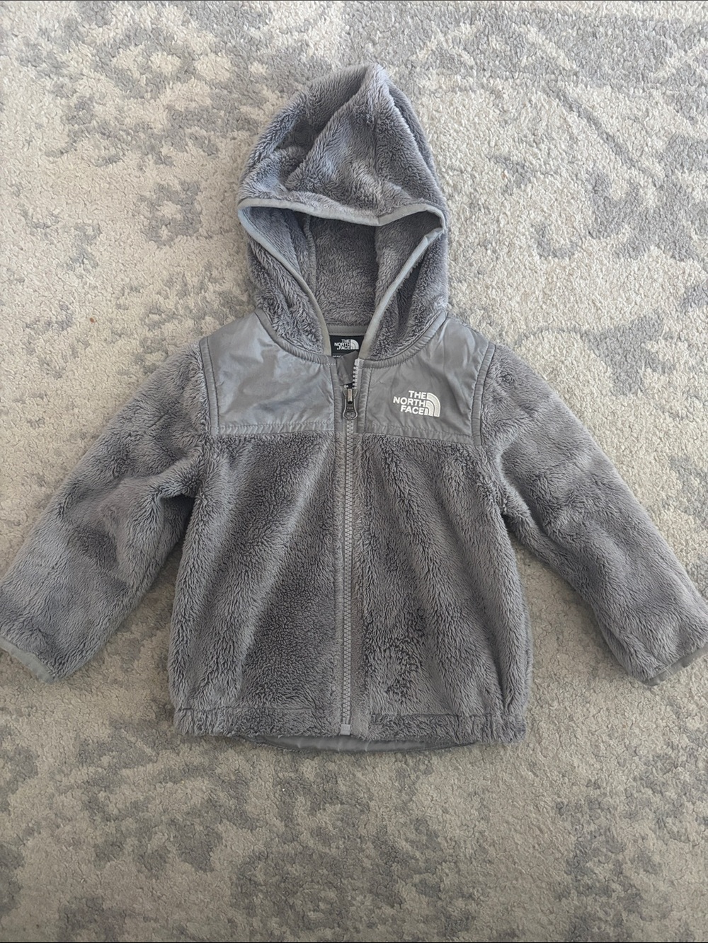 The North Face Gray Plush Hooded Fleece Jacket